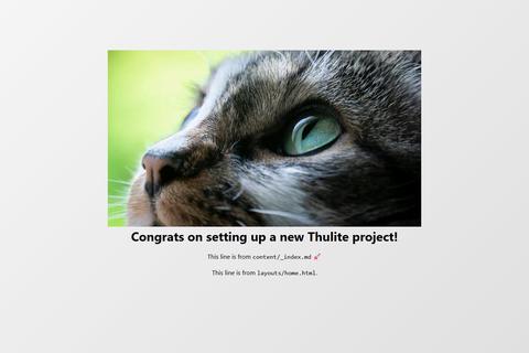 Basic Thulite starter homepage preview